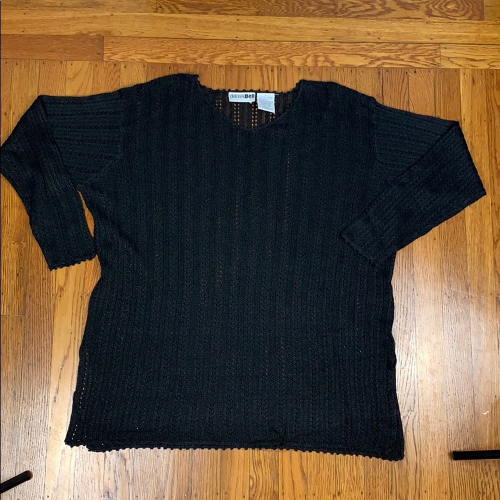 Delores Bell Black Knit Sweater 1x